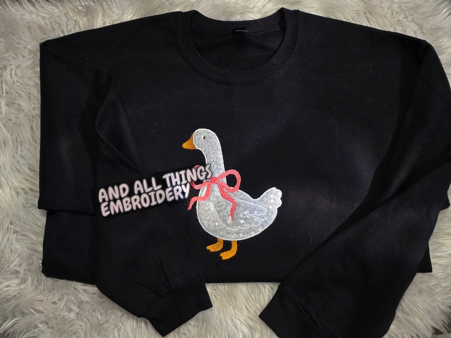 Sequin Goose Crewneck