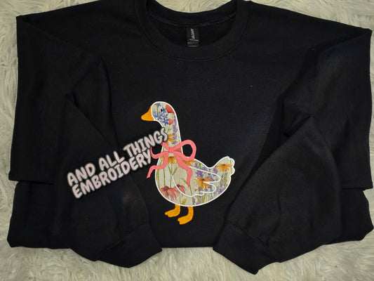 Floral Goose Crewneck